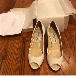 Jimmy Choo Isabel Coarse Glitter Wedding Shoes